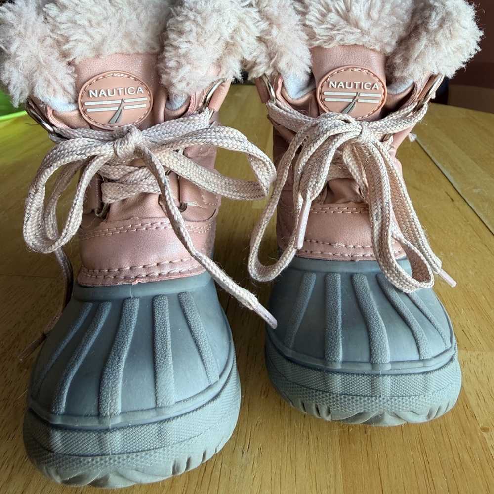 Nautica Toddler Size 6 Aylee Winter Boots Pink Fur Lined Snow Boots
